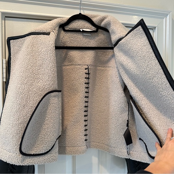 Jonathan Simhkai Corrine Vegan Sherpa Moto Jacket - Picture 14 of 16